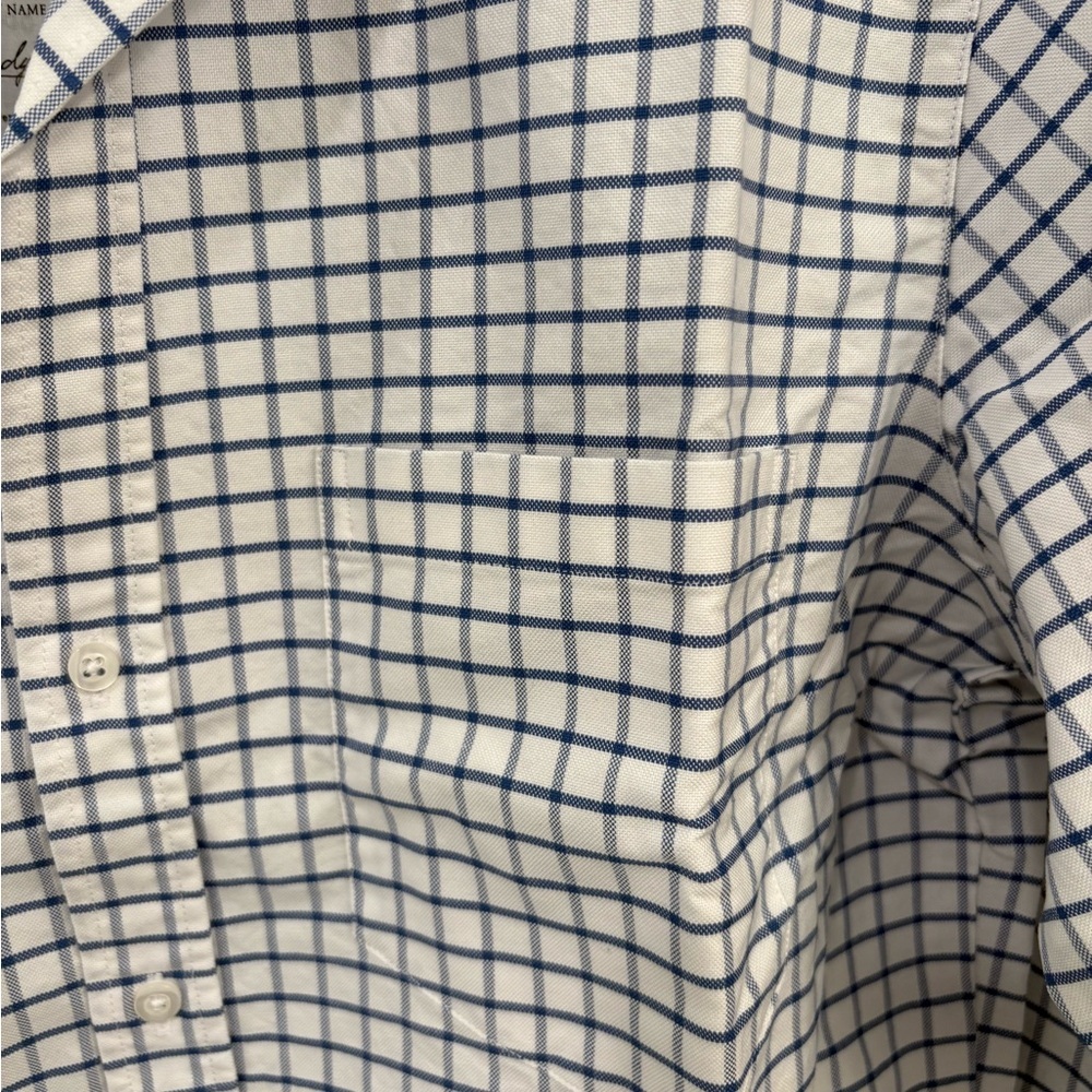 Frank & Eileen Joedy Boyfriend Cotton Button Up Shirt Blue White Size Small - Picture 9 of 11